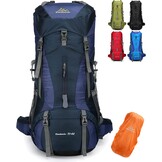 Doshwin 70L Grote Rugzak Kamperen Trekking Wandelen Reizen met Regenhoes - Unisex Zwart