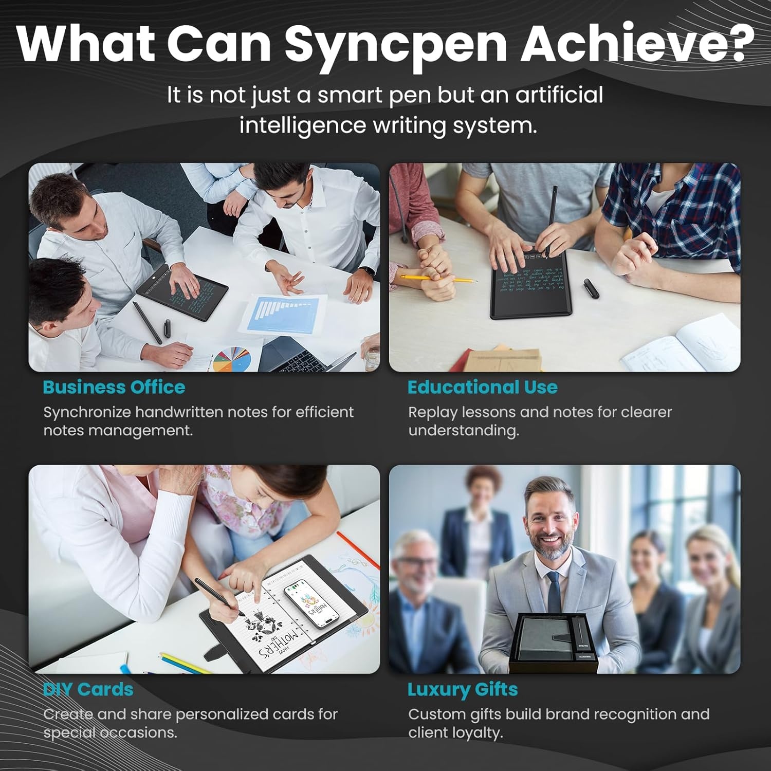 NEWYES Syncpen 3.0 Set – digitale pen en notitieblok & tablet met handgeschreven notities, overdracht Bluetooth & OCR voor cursusaantekeningen en accounts