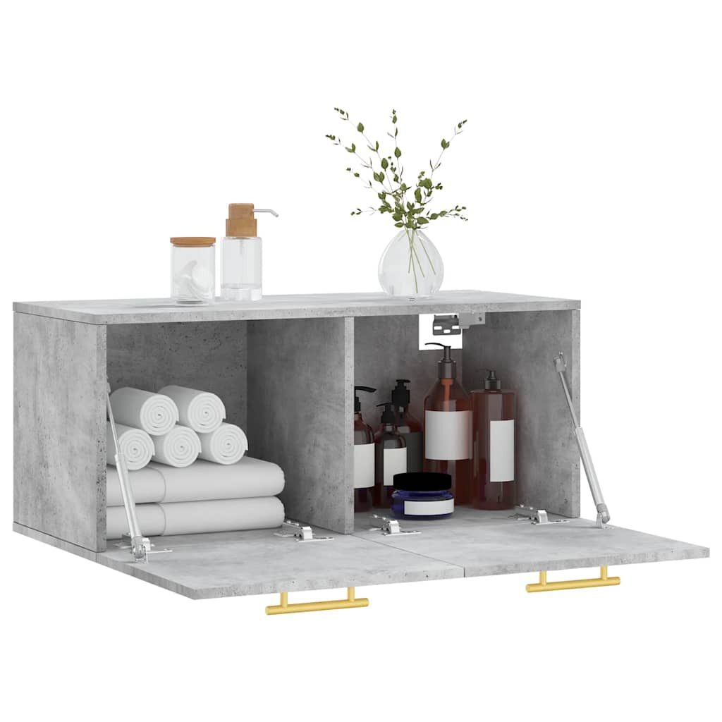 vidaXL Wandkast 80x36,5x35 cm bewerkt hout betongrijs