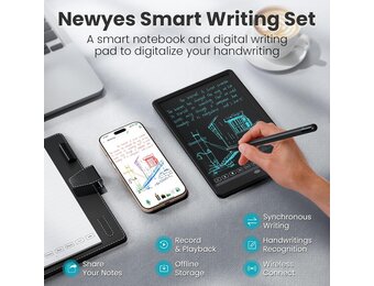 NEWYES Syncpen 3.0 Set – digitale pen en notitieblok & tablet met handgeschreven notities, overdracht Bluetooth & OCR voor cursusaantekeningen en accounts