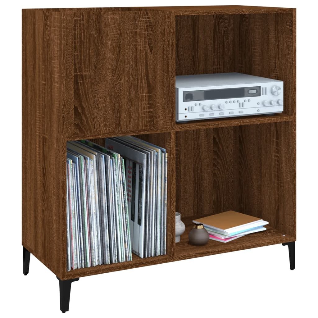 vidaXL Platenkast 84,5x38x89 cm bewerkt hout bruin eikenkleur