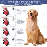 Rollijn 8m voor Middelgrote/Grote Honden tot 50kg - Zwaarteschicht Uitschuifbare Hondenriem met Kabelbestendig Koord, Poepzakhouder en Antislip Handgreep (Rood)