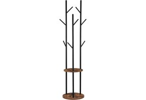 Boomvorm Kledingrek met 8 Haken en 2 Planken - Vintage Bruin/Zwart (51% Korting)