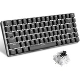 UrChoiceLtd AK33 LED-achtergrondverlichting Anti-ghosting USB Bedraad mechanisch gamingtoetsenbord Zwarte schakelaars voor kantoor, typisten en spelletjes spelen (zwarte schakelaar, zwart)