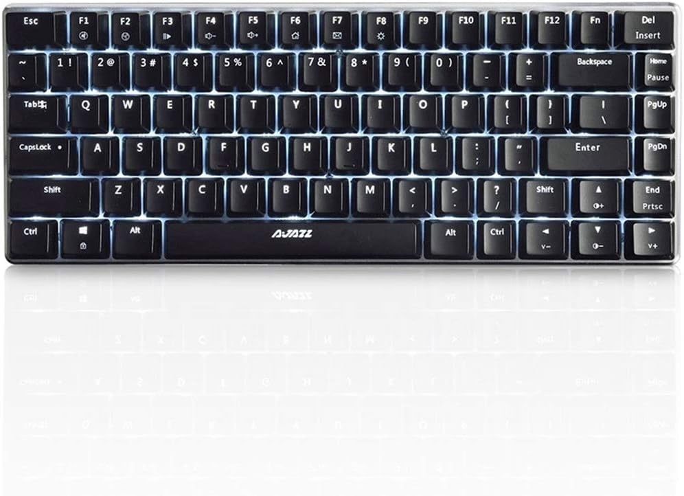UrChoiceLtd AK33 LED-achtergrondverlichting Anti-ghosting USB Bedraad mechanisch gamingtoetsenbord Zwarte schakelaars voor kantoor, typisten en spelletjes spelen (zwarte schakelaar, zwart)