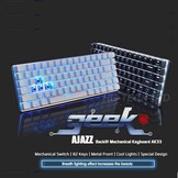 UrChoiceLtd AK33 LED-achtergrondverlichting Anti-ghosting USB Bedraad mechanisch gamingtoetsenbord Zwarte schakelaars voor kantoor, typisten en spelletjes spelen (zwarte schakelaar, zwart)