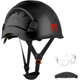 Veiligheidshelm voor de bouw, met anti-condens, veiligheidsbril, wielratel, verstelbaar 53-63 cm, voor steigers, bouw en ambachtslieden EN 397