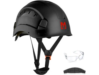Veiligheidshelm voor de bouw, met anti-condens, veiligheidsbril, wielratel, verstelbaar 53-63 cm, voor steigers, bouw en ambachtslieden EN 397