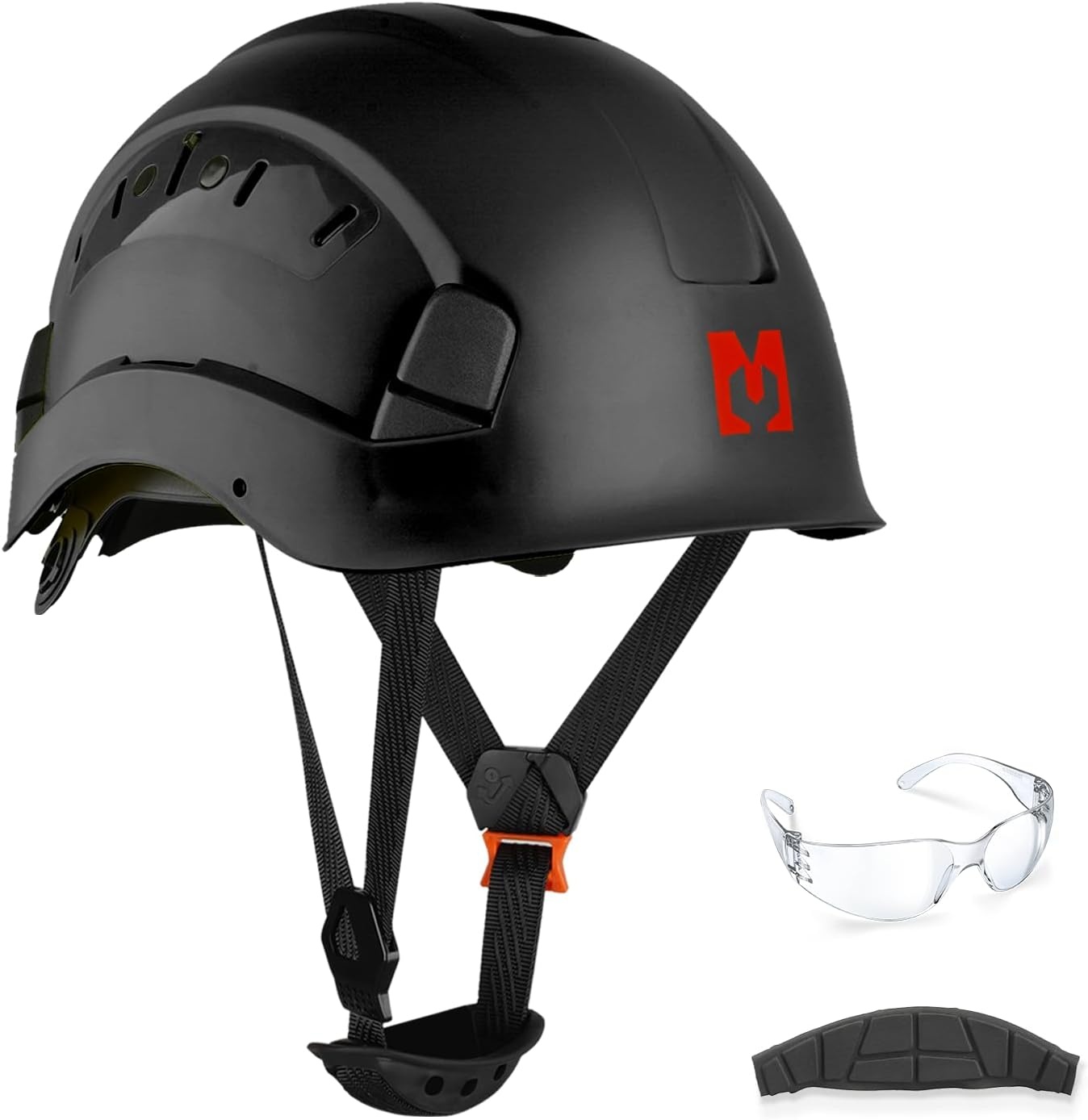 Veiligheidshelm voor de bouw, met anti-condens, veiligheidsbril, wielratel, verstelbaar 53-63 cm, voor steigers, bouw en ambachtslieden EN 397