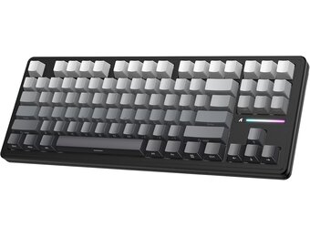 ATTACK SHARK M87PRO TKL Draadloos Mechanisch Gamingtoetsenbord, BT5.0/2.4G/USB-C Bedraad Hot Swap RGB-Toetsenbord Us-Indeling, Lineaire Witte Schakelaar Met Gradiënt Zijprint - Maanverlichte Nacht