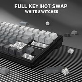 ATTACK SHARK M87PRO TKL Draadloos Mechanisch Gamingtoetsenbord, BT5.0/2.4G/USB-C Bedraad Hot Swap RGB-Toetsenbord Us-Indeling, Lineaire Witte Schakelaar Met Gradiënt Zijprint - Maanverlichte Nacht