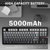 ATTACK SHARK M87PRO TKL Draadloos Mechanisch Gamingtoetsenbord, BT5.0/2.4G/USB-C Bedraad Hot Swap RGB-Toetsenbord Us-Indeling, Lineaire Witte Schakelaar Met Gradiënt Zijprint - Maanverlichte Nacht