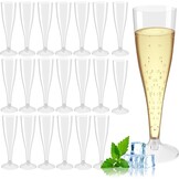 Champagneglazen, 20 stuks champagneglazen, plastic, 100 ml, champagneglazen, plastic voor champagnereceptie, feest, picknick, wijnbeker, verjaardag, bruiloft