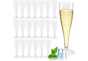 Kunststof Champagneglazen (20 stuks, 100 ml) - 42% Korting