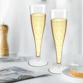 Champagneglazen, 20 stuks champagneglazen, plastic, 100 ml, champagneglazen, plastic voor champagnereceptie, feest, picknick, wijnbeker, verjaardag, bruiloft