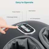 Nekteck Shiatsu Voetmassageapparaat met Warmte, Voet- en Kuitmassageapparaat met Massageroller, Lichtgewicht en Compact voor Circulatiepijn Verlichting, Geschikt voor Kantoor en Thuis (Grijs)