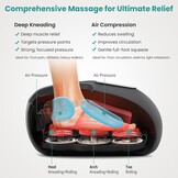 Nekteck Shiatsu Voetmassageapparaat met Warmte, Voet- en Kuitmassageapparaat met Massageroller, Lichtgewicht en Compact voor Circulatiepijn Verlichting, Geschikt voor Kantoor en Thuis (Grijs)
