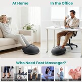 Nekteck Shiatsu Voetmassageapparaat met Warmte, Voet- en Kuitmassageapparaat met Massageroller, Lichtgewicht en Compact voor Circulatiepijn Verlichting, Geschikt voor Kantoor en Thuis (Grijs)