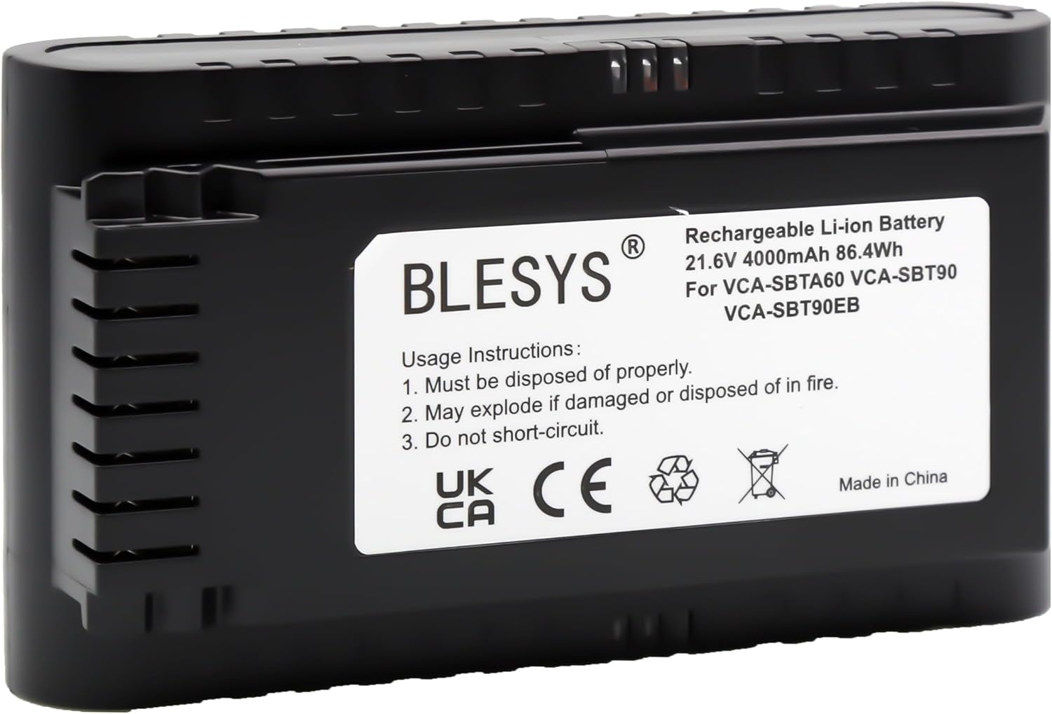 BLESYS VCA-SBT90 VCA-SBT90/XAA VCA-SBT90E VCA-SBT90E/VT Accu voor Samsung Jet 90 Jet 70 Jet 75 stofzuiger 21,6V 86,4Wh Vervangingsaccu VS15T7031R1/EN VS15T7032P4 VS20B75ACR5 VS20B75AGR1/GE VS20B75BDR5