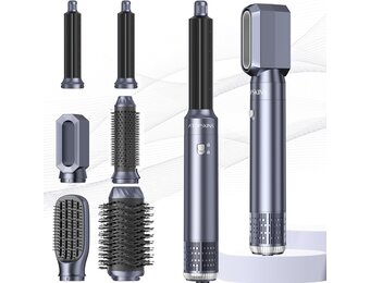 Atopskins Air Styler 6-in-1 Airbrush Pro haarstyler met haardroger, blaasborstel, föhnborstel, blaasborstel, krultang, voor drogen, krullen, gladmaken