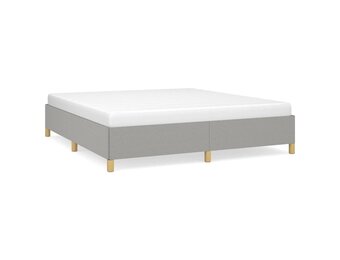 vidaXL Bedframe zonder matras stof lichtgrijs 160x200 cm