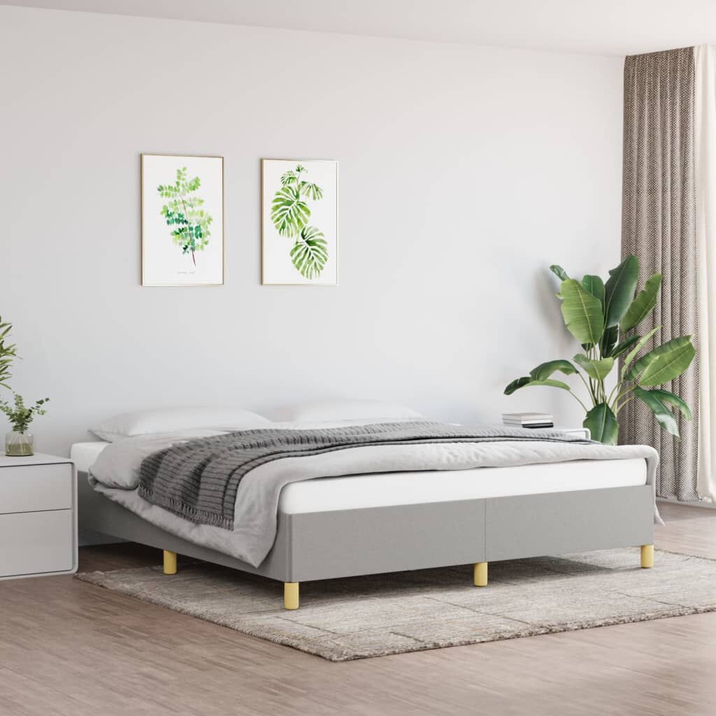 vidaXL Bedframe zonder matras stof lichtgrijs 160x200 cm