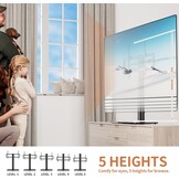 Hemudu Universele TV Standaard L - Voor TV's van 40-86 inch, In Hoogte Verstelbaar, Gehard Glazen Voet