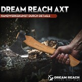 Kleine campingbijl met schede, houten handvat, outdoor survival bijl