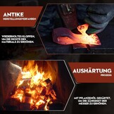 Kleine campingbijl met schede, houten handvat, outdoor survival bijl