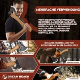 Kleine campingbijl met schede, houten handvat, outdoor survival bijl