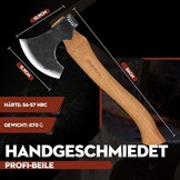 Kleine campingbijl met schede, houten handvat, outdoor survival bijl