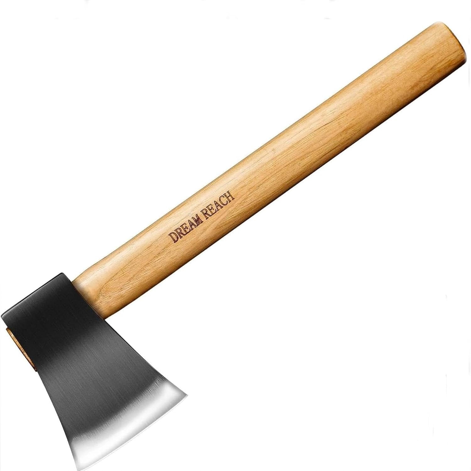 Kleine campingbijl met schede, houten handvat, outdoor survival bijl