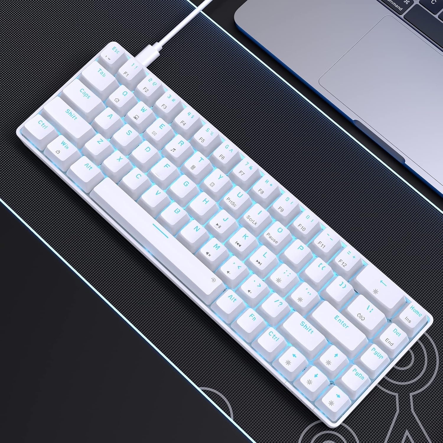 T68SE Gaming Keyboard,Mechanical Toetsenbord 60 Percent,Ultra-Compact 68 Keys Keyboard with Stand-Alone Arrow Keys,Brown Tactile Switch for Windows Laptop PC Gamer Typist - Maat Brown switch