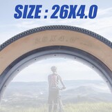 ZUKKA 2 stuks dikke mountainbike-banden 60TPI opvouwbare robuuste slijtvaste banden voor e-bike, mountainbike, sneeuwfiets, 26 x 4,0 cm, bruin