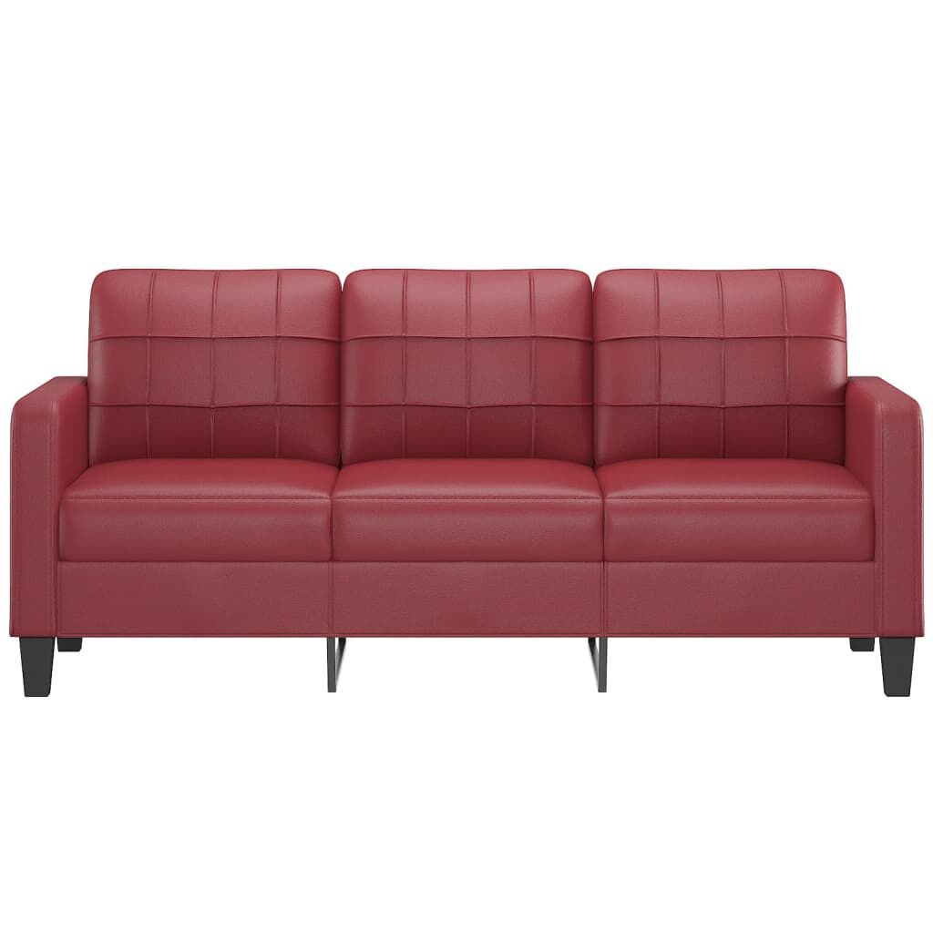 vidaXL Driezitsbank 180 cm kunstleer wijnrood