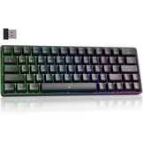 DIERYA DK63 Gaming Draadloos Toetsenbord,60% Mechanical Keyboard met Bluetooth/2,4G/Type C,Compact 63 Toetsen Linear Red Mechanisch Switch,Amerikaanse Lay-Out voor pc,Windows Mac,Wit
