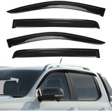 Winddeflector, regendeflector, compatibel met Ford Ranger T9 2023-2024, Wildtrak Raptor Wildtrak X Platinum XL XLT Limited Tremor dubbele cabine, getinte geïntegreerde deflectoren, set van 4 stuks