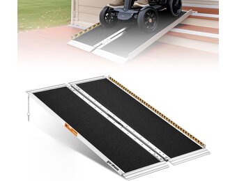 Gardhom Aluminium Rolstoeloprijplaat 122 cm - Draagbaar en Opvouwbaar met 362 kg capaciteit
