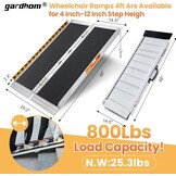 Gardhom Aluminium Rolstoeloprijplaat 122 cm - Draagbaar en Opvouwbaar met 362 kg capaciteit