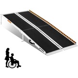 Gardhom Aluminium Rolstoeloprijplaat 122 cm - Draagbaar en Opvouwbaar met 362 kg capaciteit