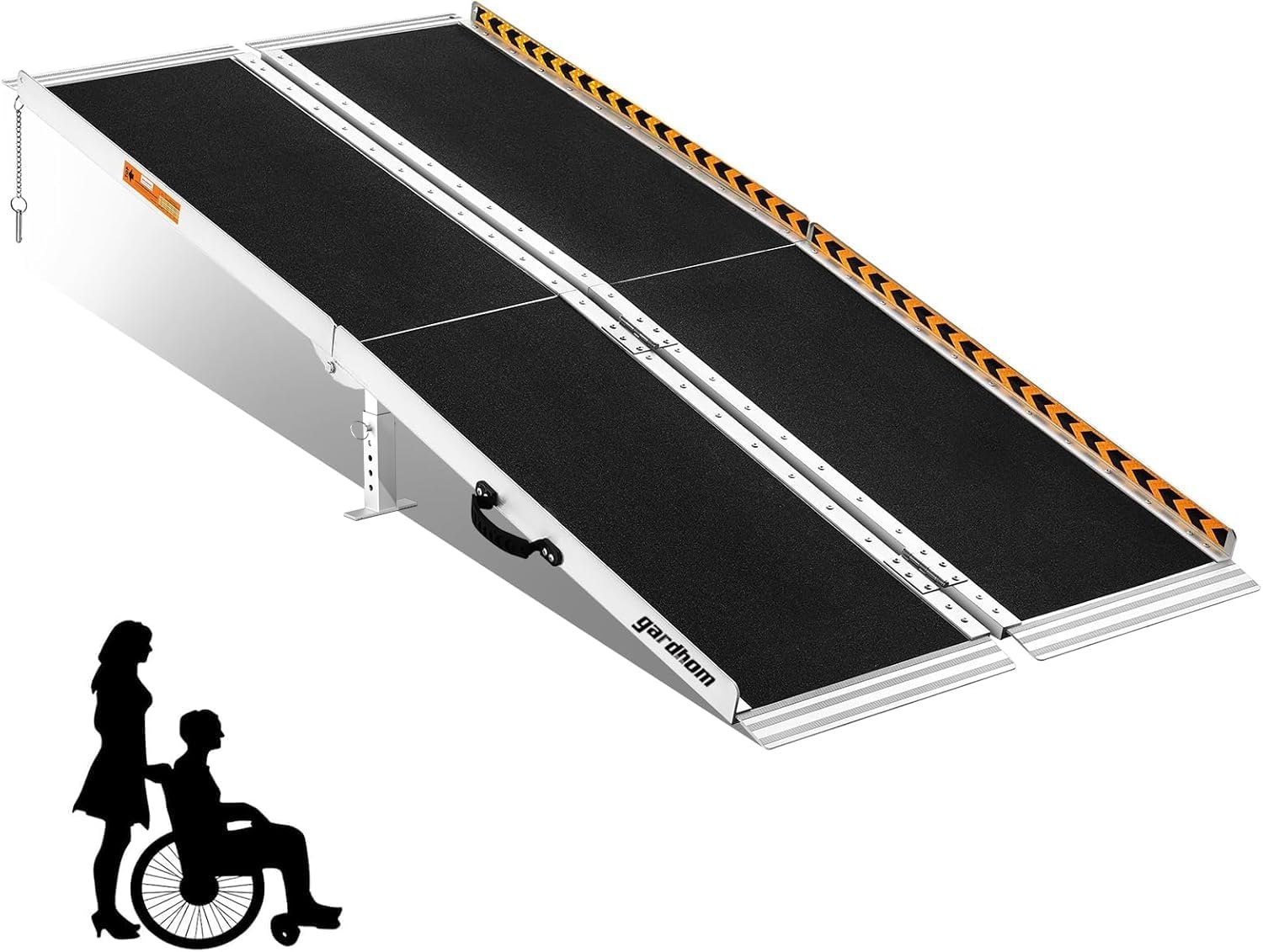 Gardhom Aluminium Rolstoeloprijplaat 122 cm - Draagbaar en Opvouwbaar met 362 kg capaciteit