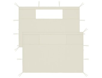vidaXL Prieelzijwanden met Ramen (2 stuks) - Crèmekleurig - 54% Korting!