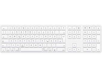OMOTON Bluetooth QWERTZ-DE Toetsenbord voor Mac OS (MacBook Air/Pro/iMac/Pro), Draadloos Met 3 Kanalen, KB515 voor Mac, Duits, Wit