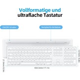 OMOTON Bluetooth QWERTZ-DE Toetsenbord voor Mac OS (MacBook Air/Pro/iMac/Pro), Draadloos Met 3 Kanalen, KB515 voor Mac, Duits, Wit