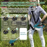 Grastrimmer met accu, accu-grastrimmer met 4 bladtypes, 4-in-1 bosmaaier, elektrische grastrimmer, 90° draaibare kop, voor gazon en tuin (zonder accu, zonder oplader)