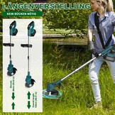 Grastrimmer met accu, accu-grastrimmer met 4 bladtypes, 4-in-1 bosmaaier, elektrische grastrimmer, 90° draaibare kop, voor gazon en tuin (zonder accu, zonder oplader)