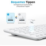 OMOTON Bluetooth QWERTZ-DE Toetsenbord voor Mac OS (MacBook Air/Pro/iMac/Pro), Draadloos Met 3 Kanalen, KB515 voor Mac, Duits, Wit