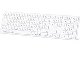 OMOTON Bluetooth QWERTZ-DE Toetsenbord voor Mac OS (MacBook Air/Pro/iMac/Pro), Draadloos Met 3 Kanalen, KB515 voor Mac, Duits, Wit