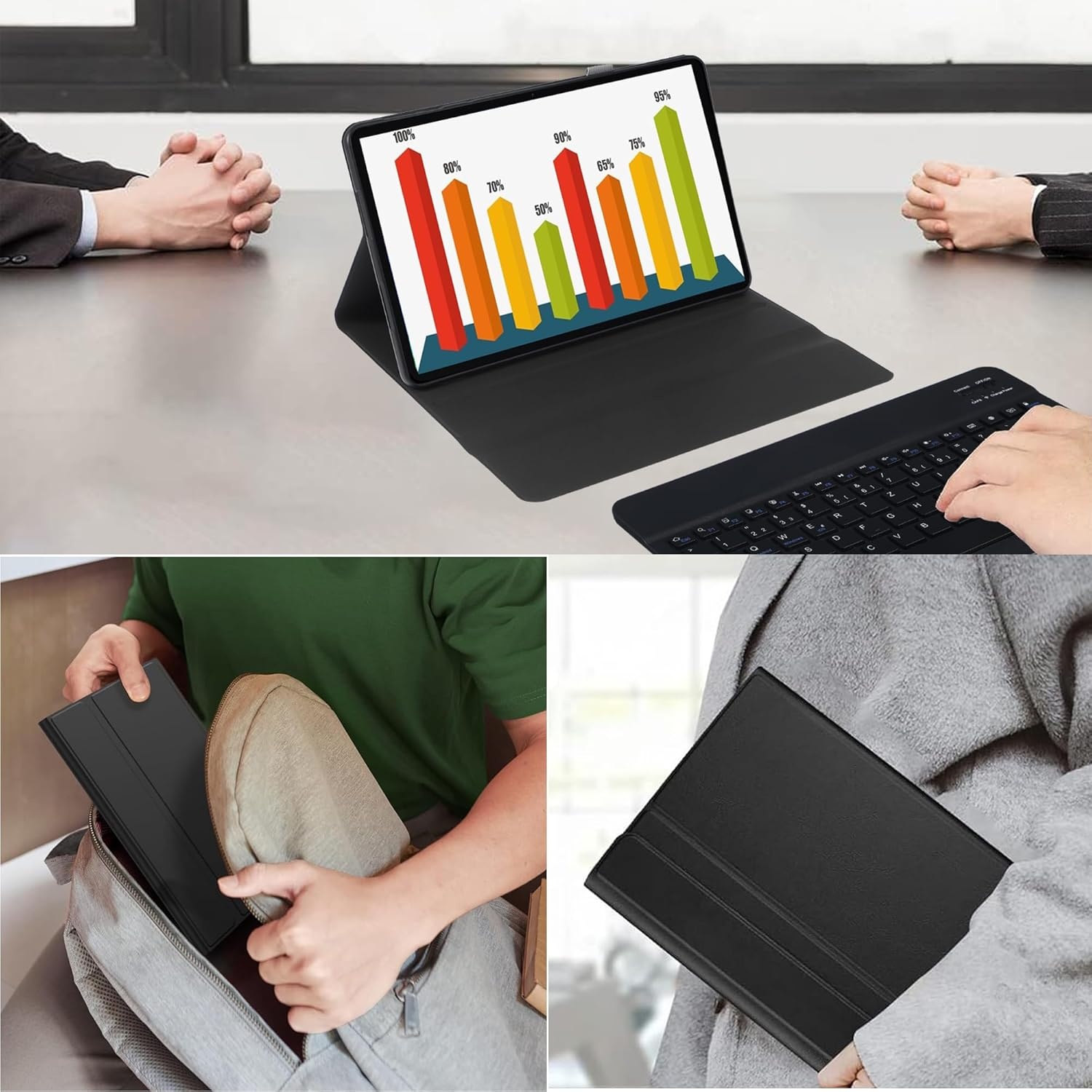 Hoes met QWERTZ Toetsenbord voor Xiaomi Pad 6s Pro 12.4 Inch (Zwart, 77% Korting)