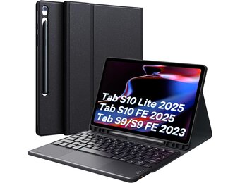 Earto Toetsenbordhoes met Touchpad voor Samsung Galaxy Tab S9 (Zwart)